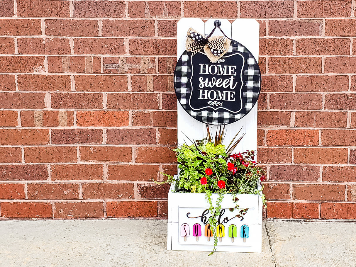 SUMMER Accent Tiles for Interchangeable Hanging Flower Planter Welcome Sign Planter