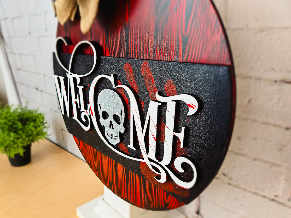 Welcome Skull Door Hanger - DIY Unfinished Kit - Lvl 1
