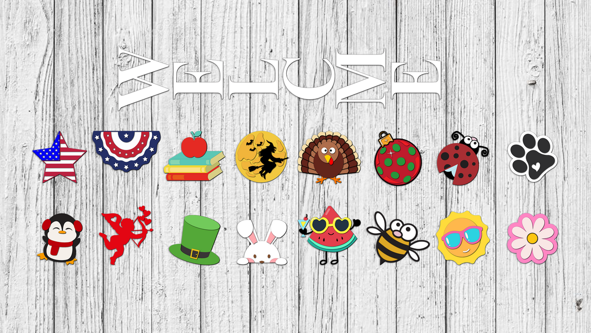 Interchangeable Welcome with 3D Accents SVG