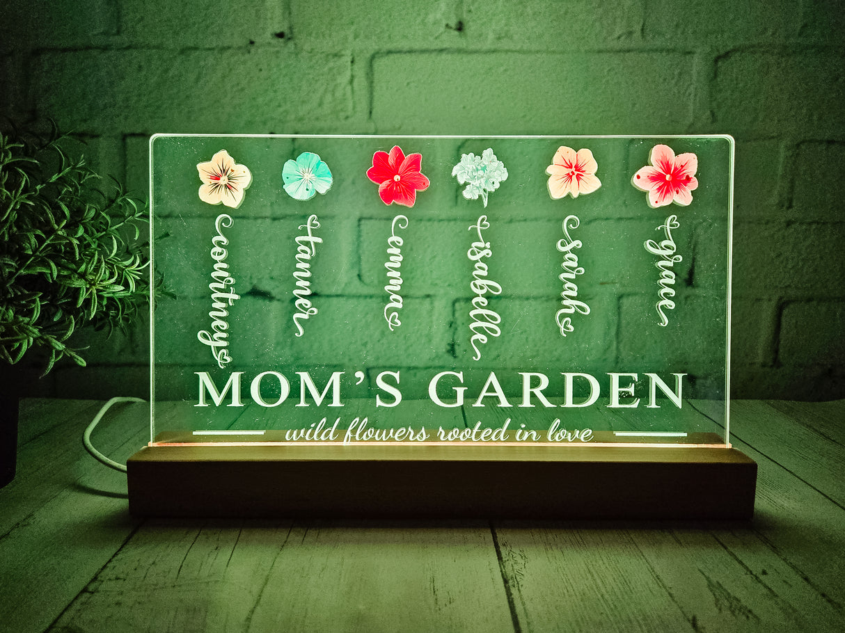 Mom Grandma Garden Acrylic LED Tabletop Stander SVG