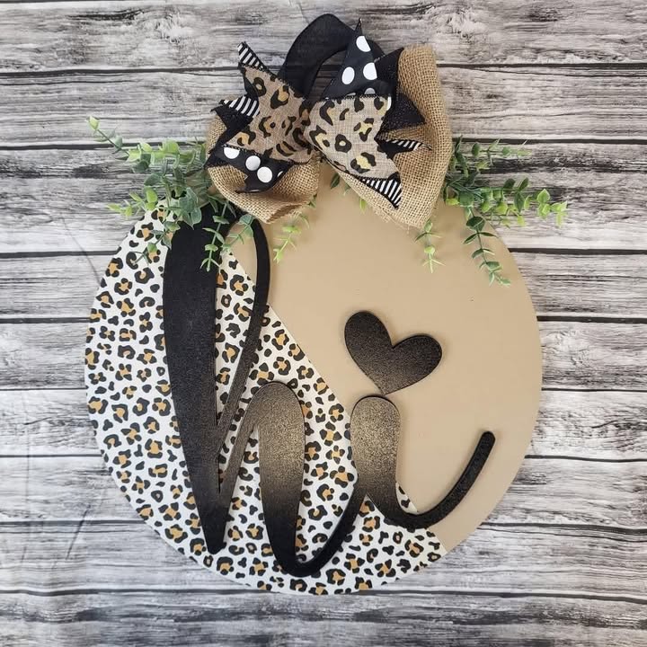 Finished - Hi Leopard Print Door Hanger