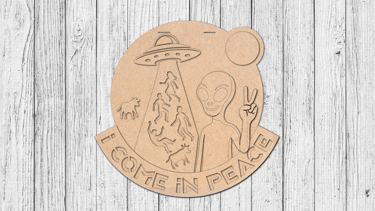 Alien I COME IN PEACE Door Hanger - Lvl 2
