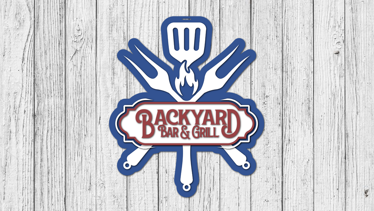 Backyard Bar and Grill Door Hanger SVG
