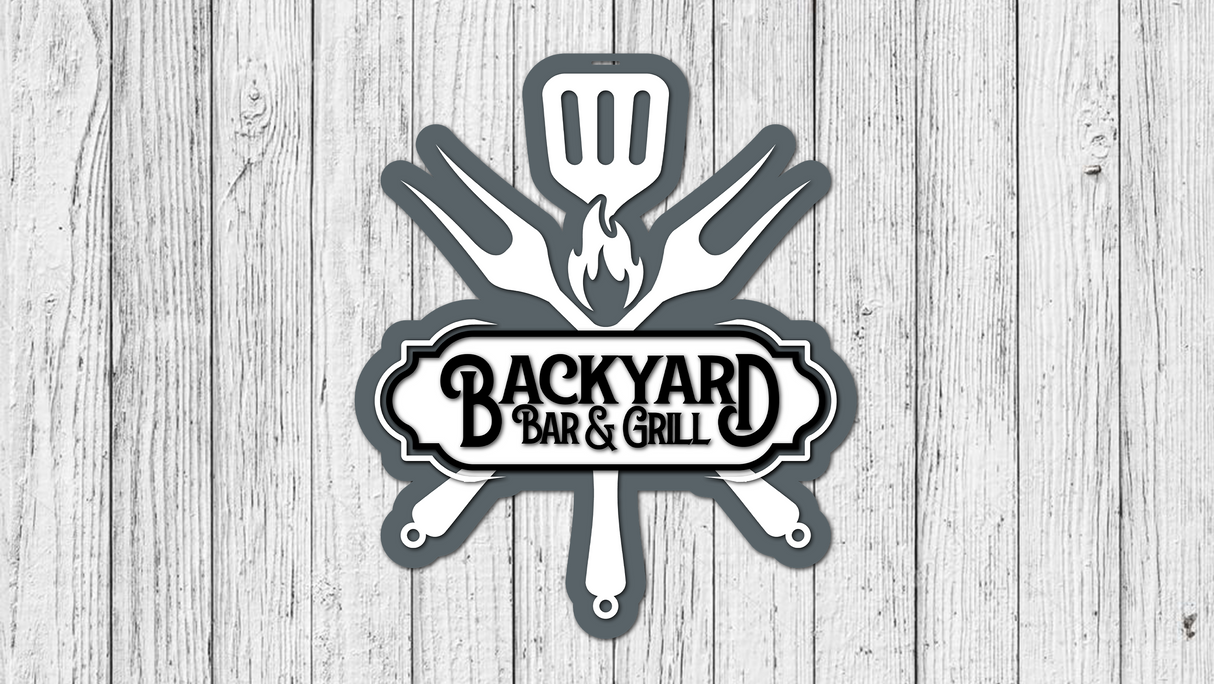 Backyard Bar and Grill Door Hanger SVG