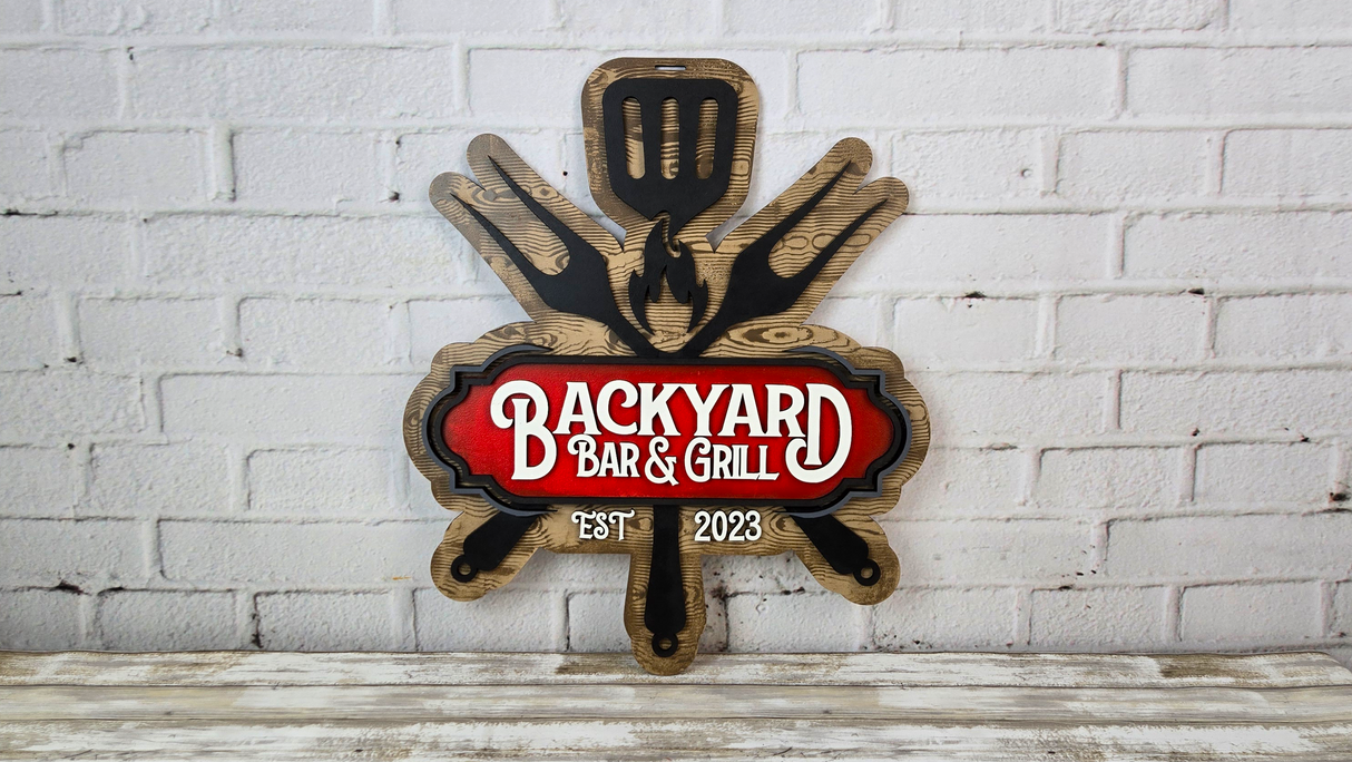 Backyard Bar and Grill Door Hanger - Lvl 2