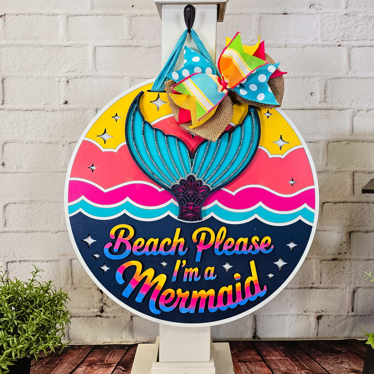 Beach Please I'm a Mermaid Door Hanger - Lvl 2