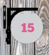 Custom Craft Booth Hanging Sign for Pop-Up Tents Double-Sided UV Printed Round Market Sign with Hanger