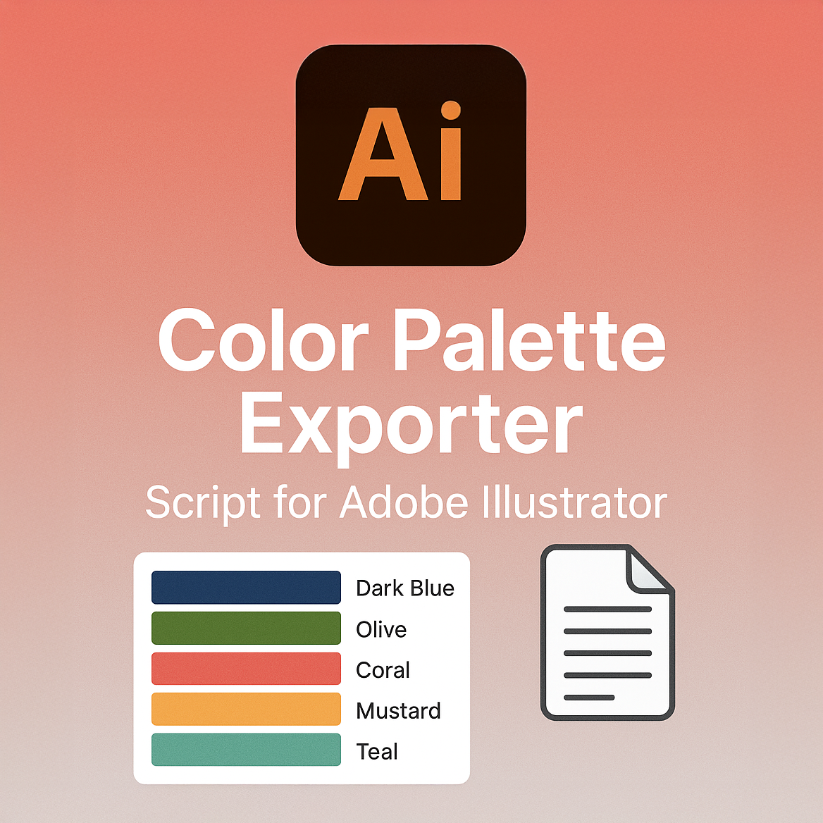 🎨 Color Palette Exporter – Script for Adobe Illustrator