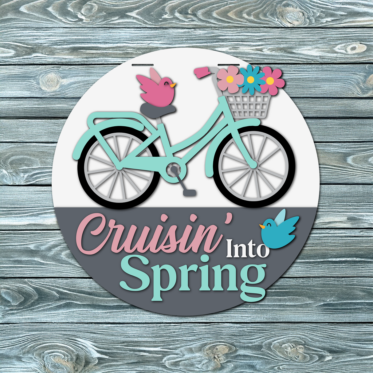 Cruisin' Into Spring Door Hanger SVG