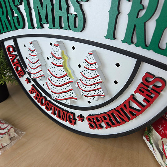 Farm Fresh Christmas Tree Cakes Door Hanger - DIY Unfinished Kit - Lvl 2