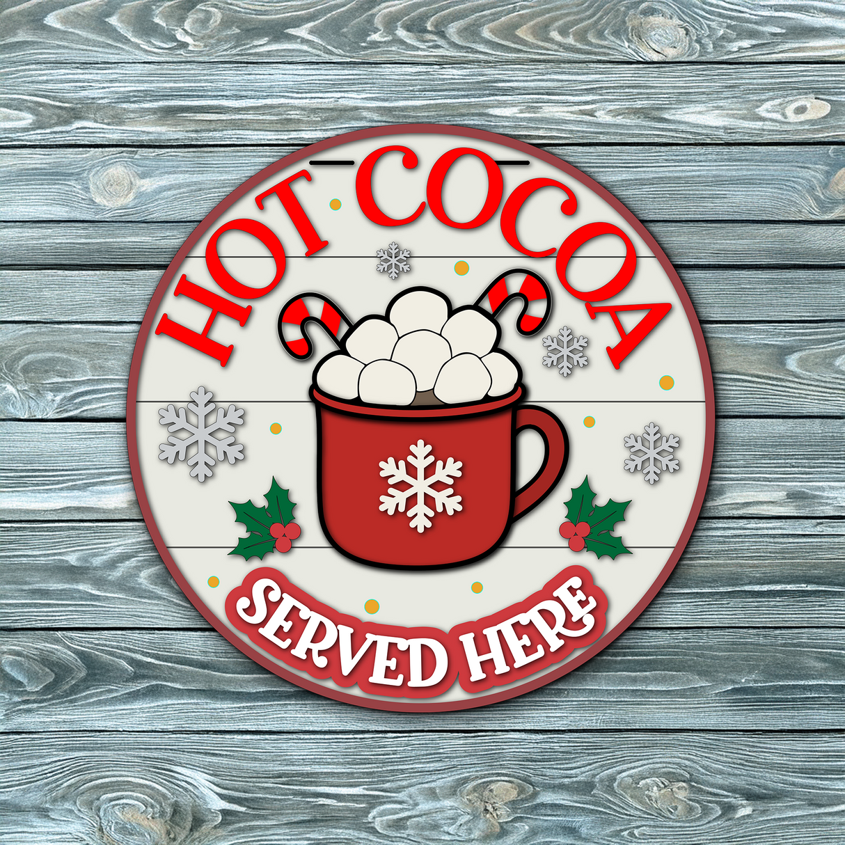 Hot Cocoa Served Here Door Hanger SVG