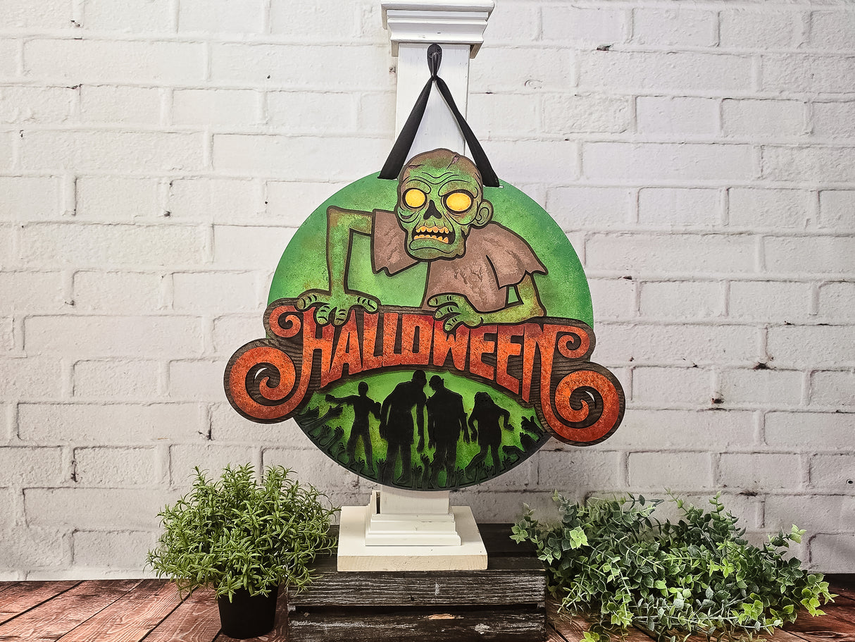 Halloween Zombie 2 Door Hanger SVG