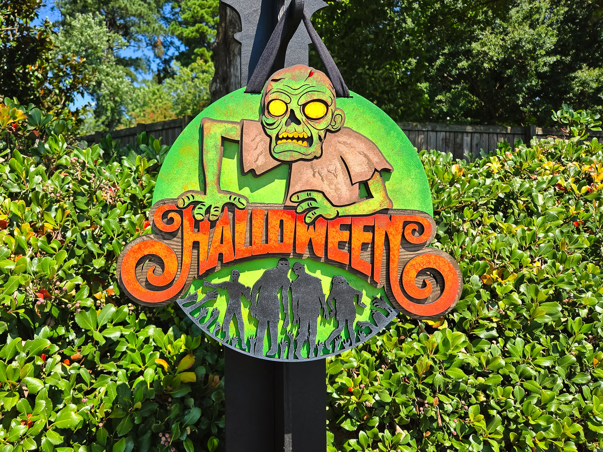 Halloween Zombie 2 Door Hanger SVG