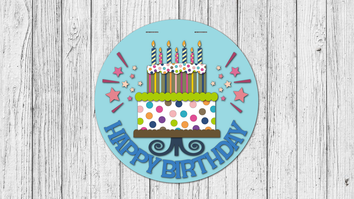 Happy Birthday Door Hanger SVG