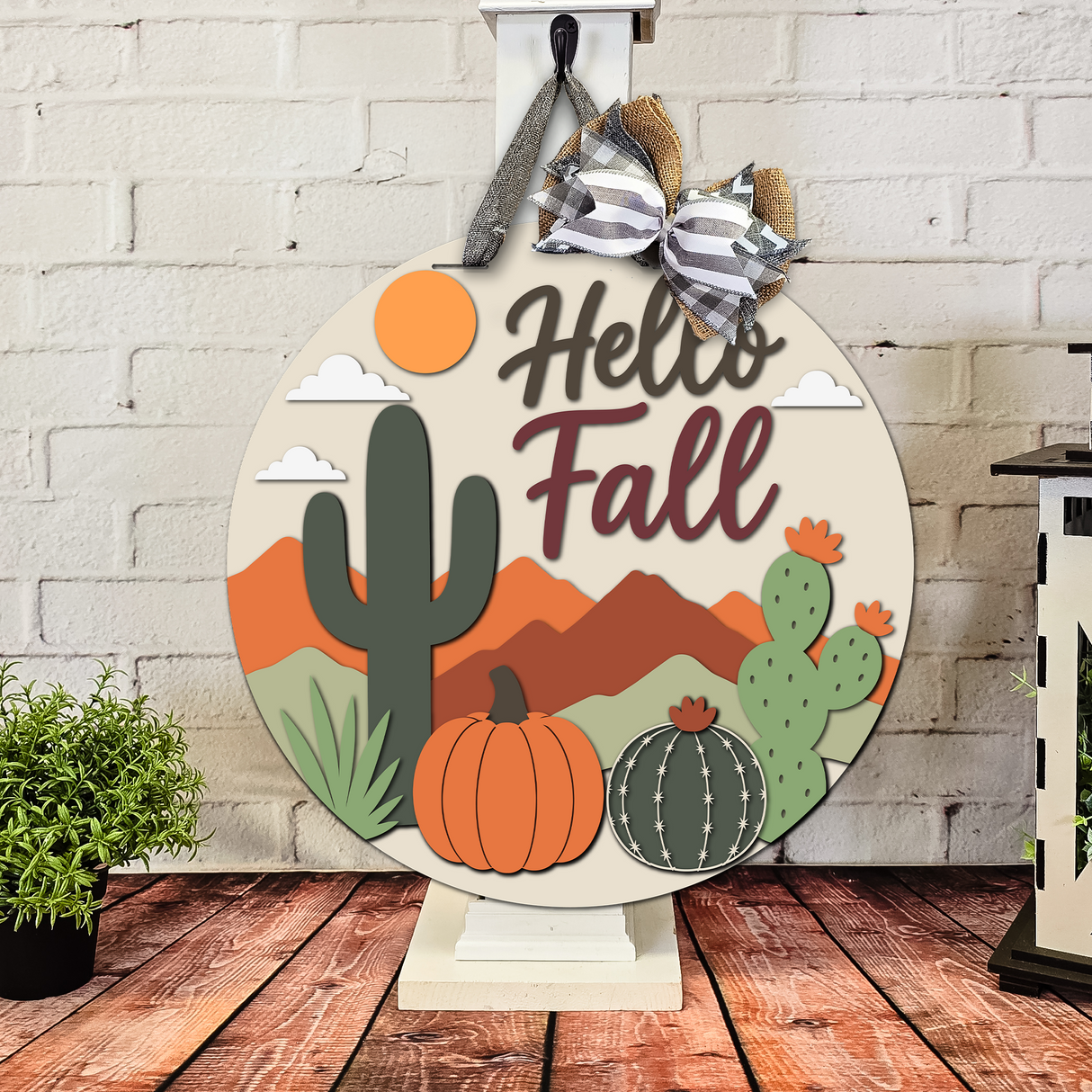 Hello Fall Desert Door Hanger SVG