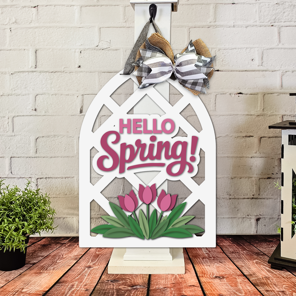 Hello Spring Arch Door Hanger - LEVEL 2