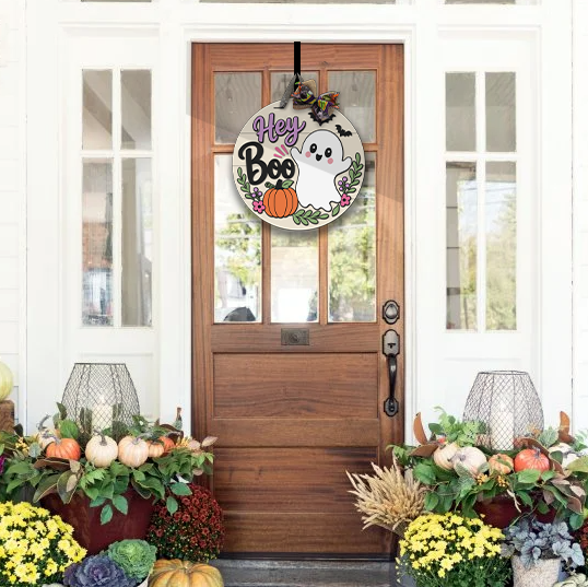Hey Boo Cute Ghost Door Hanger - DIY Unfinished Kit - Lvl 2