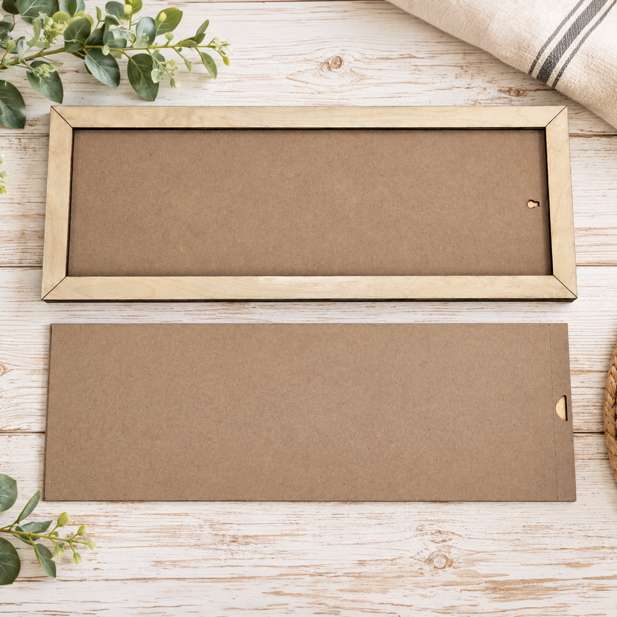 Interchangeable Rectangle Wall Sign SVG + 24 Printable Seasonal Inserts