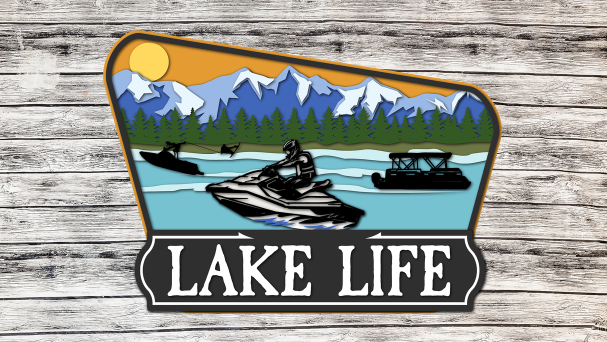 Lake Life Jet Ski Water Ski Door Hanger SVG