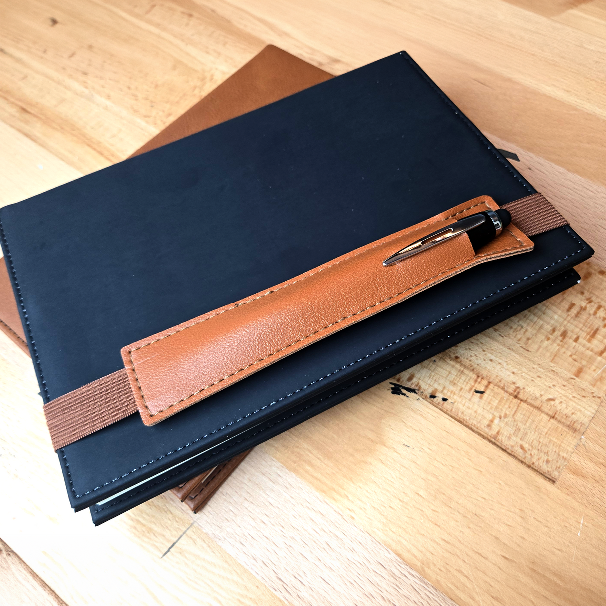 Laserable Leatherette Pen Sleeve Blank | Elastic Notebook Pen Holder