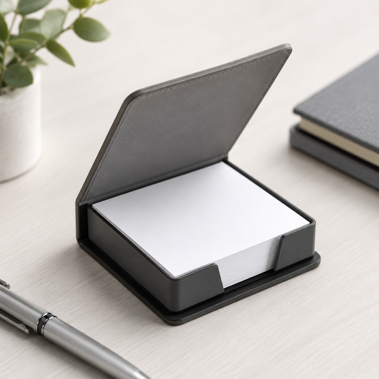 Laserable Leatherette Sticky Note Holder Blank | Desktop Memo Pad Box