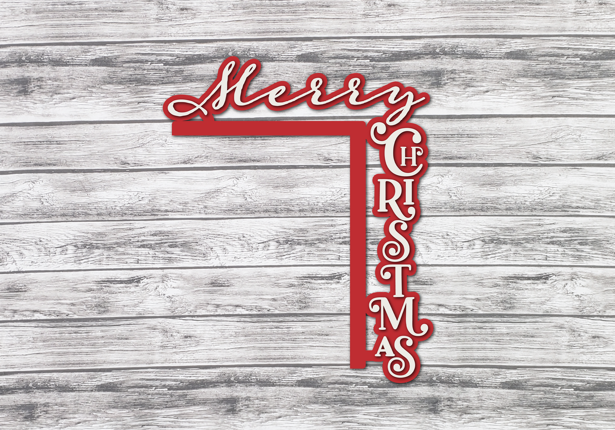Merry Christmas Door Frame Corner Decor SVG