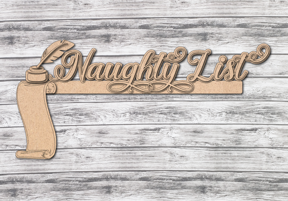 Naughty List Christmas Door Frame Corner Decor DIY Unfinished Kit