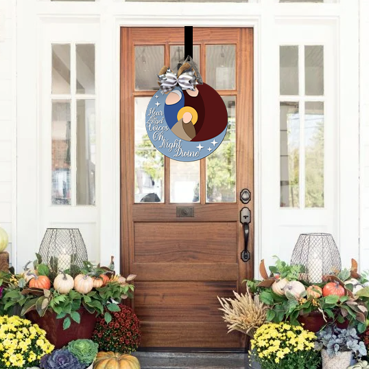 Oh Night Devine Mary & Joseph Door Hanger - DIY Unfinished Kit - Lvl 2