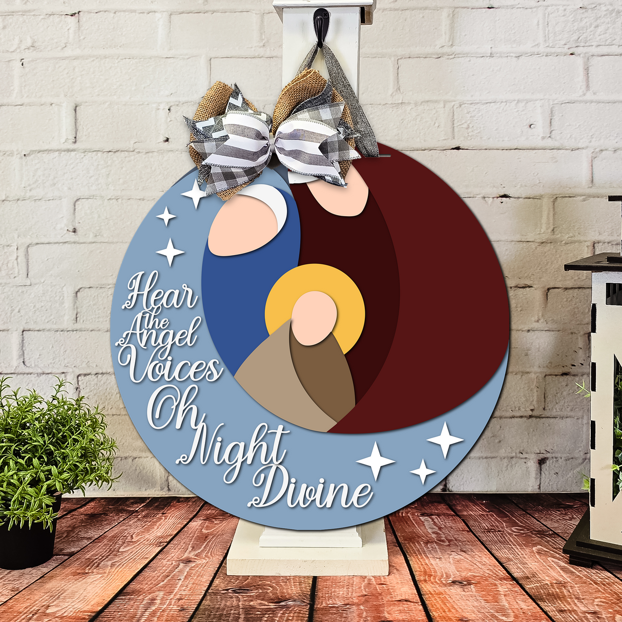 Oh Night Devine Mary & Joseph Door Hanger - DIY Unfinished Kit - Lvl 2