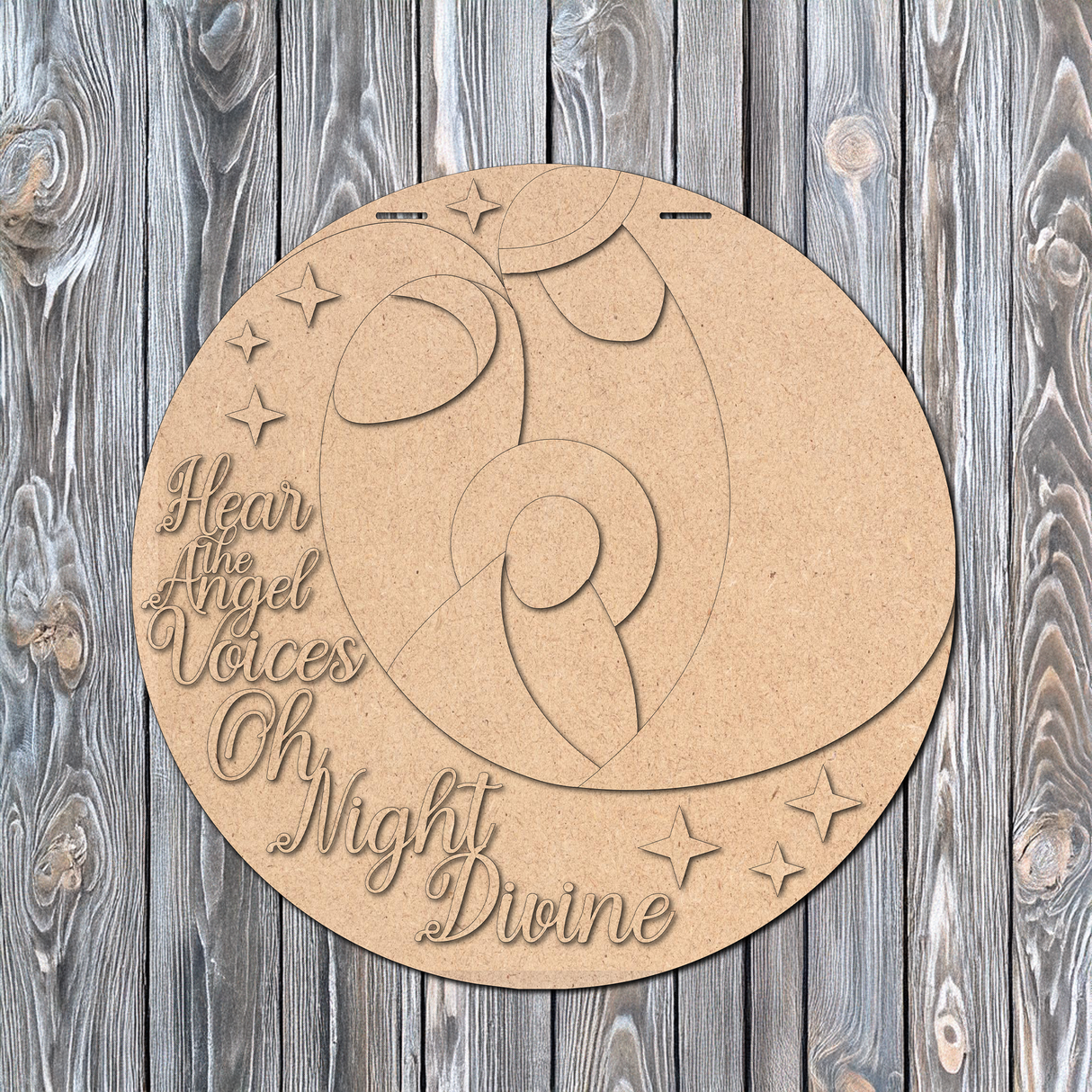 Oh Night Devine Mary & Joseph Door Hanger - DIY Unfinished Kit - Lvl 2