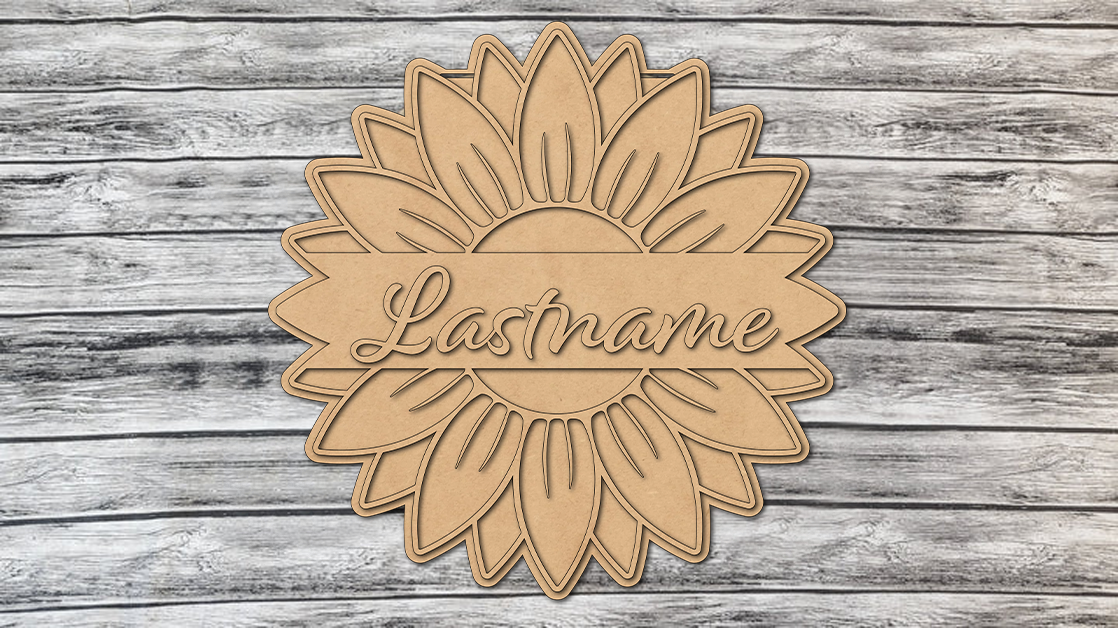 Sunflower Personalized Door Hanger DIY Unfinished Kit