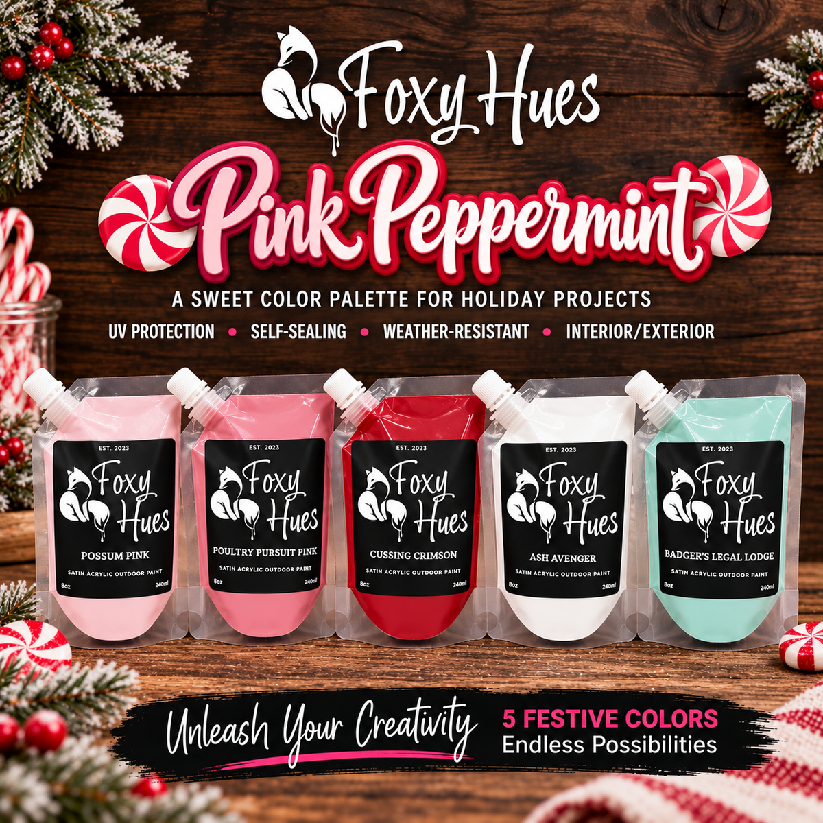 Foxy Hues Paints - Pink Peppermint Palette Bundle