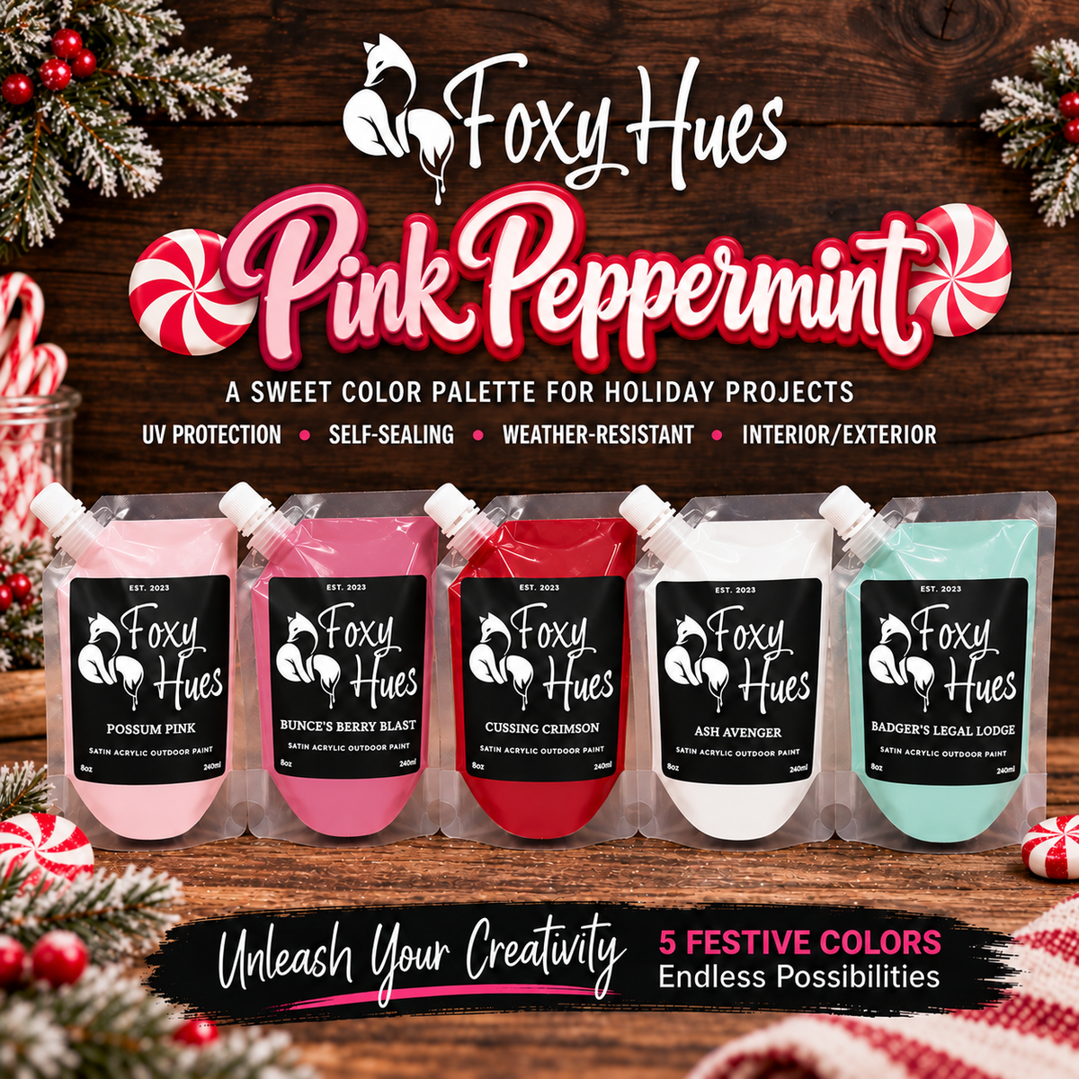 Foxy Hues Paints - Pink Peppermint Palette Bundle