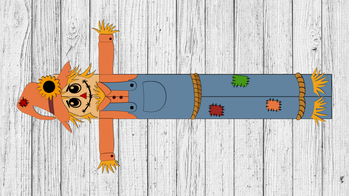 Large Scarecrow Vertical Porch Leaner SVG