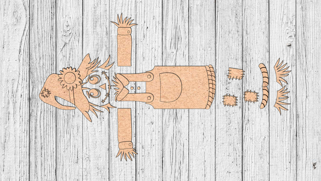 Large Scarecrow Vertical Porch Leaner DIY Unfinished Kit