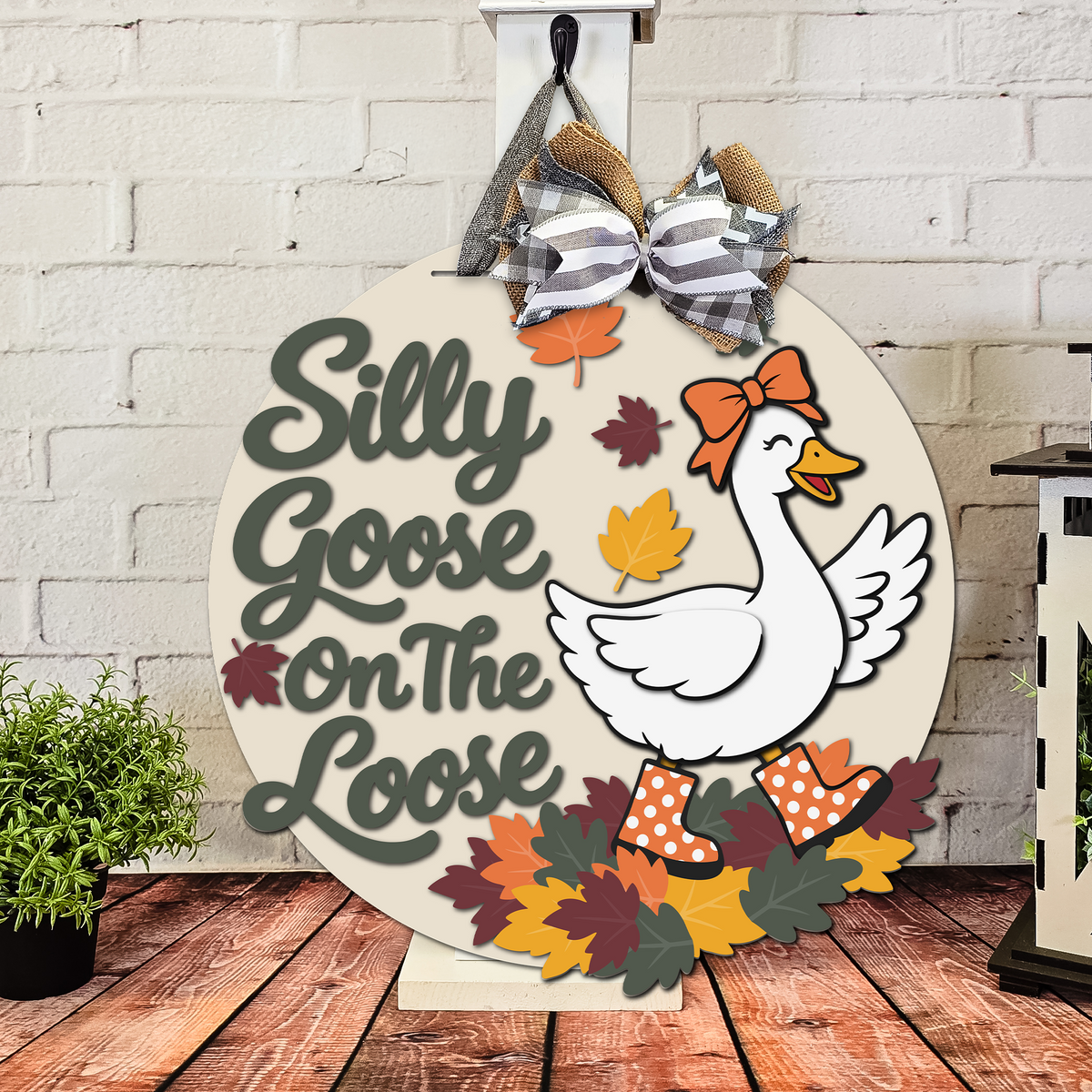 Silly Goose On The Loose Door Hanger - Finished