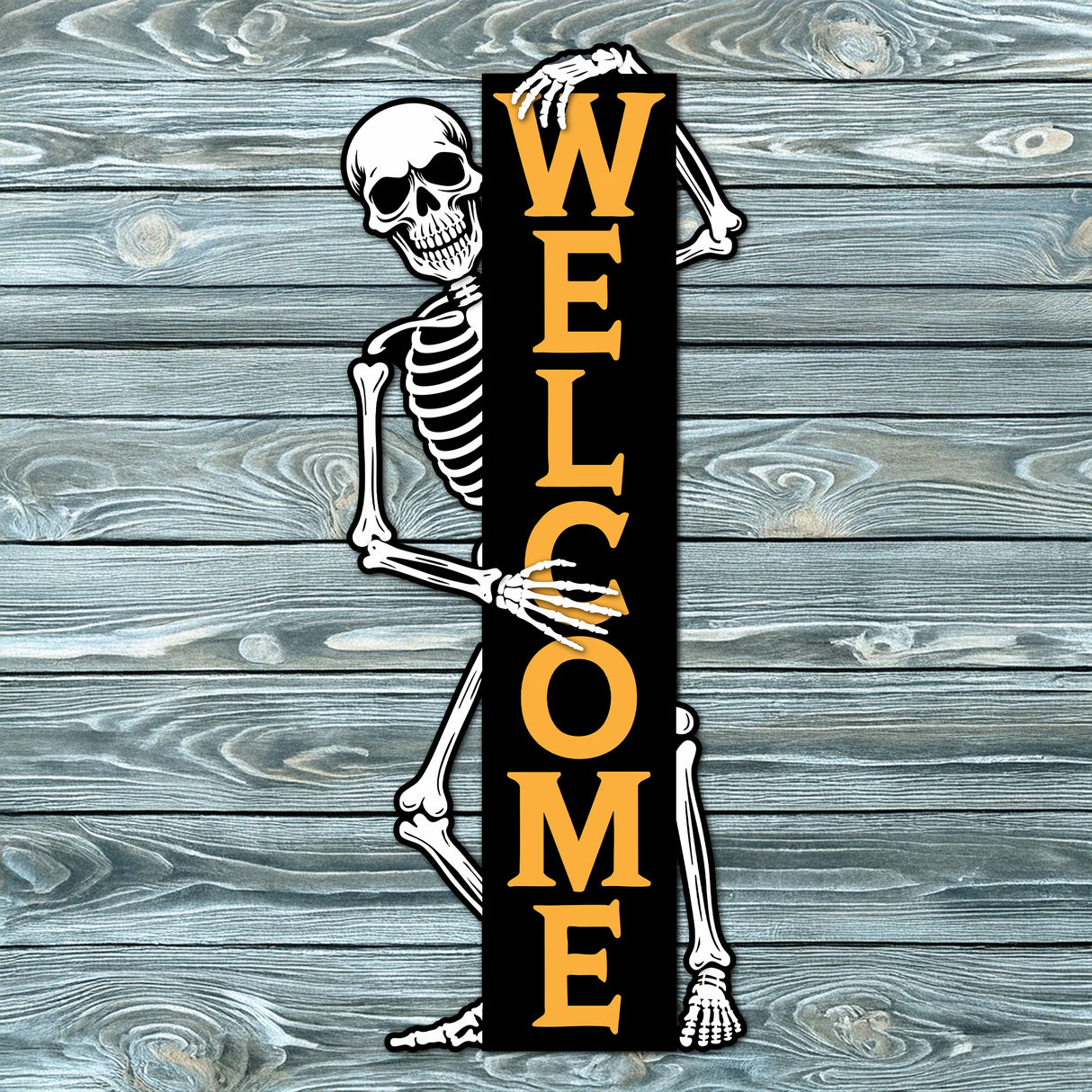 Welcome Skeleton 4ft Tall Porch Leaner SVG