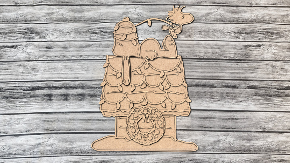 Snoopy Christmas Lights Door Hanger DIY Unfinished Kit