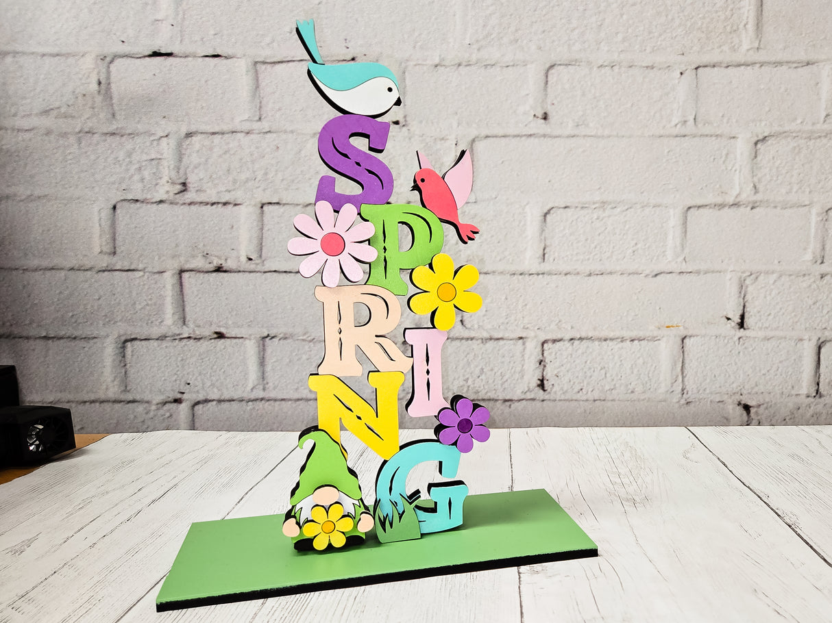 Spring Tabletop Stander with Gnome - DIY Unfinished Kit - Lvl 2