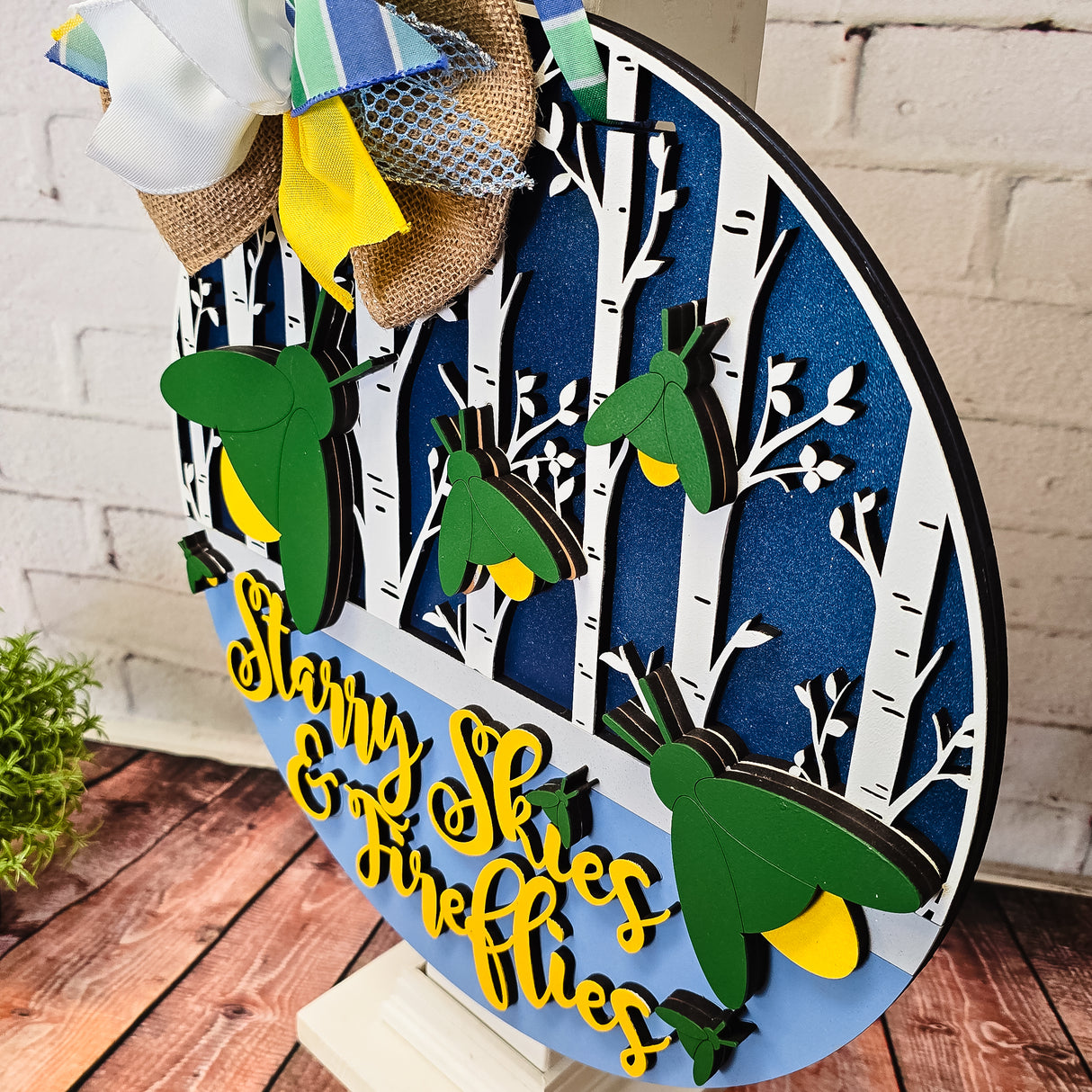 Starry Skies and Fireflies Door Hanger SVG