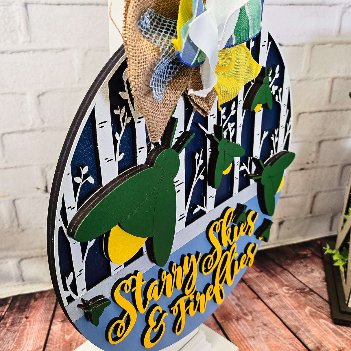 Starry Skies and Fireflies Door Hanger SVG