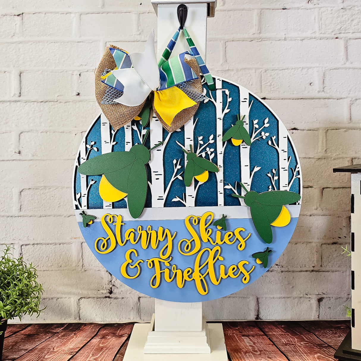 Starry Skies and Fireflies Door Hanger - DIY Unfinished Kit - Lvl 2