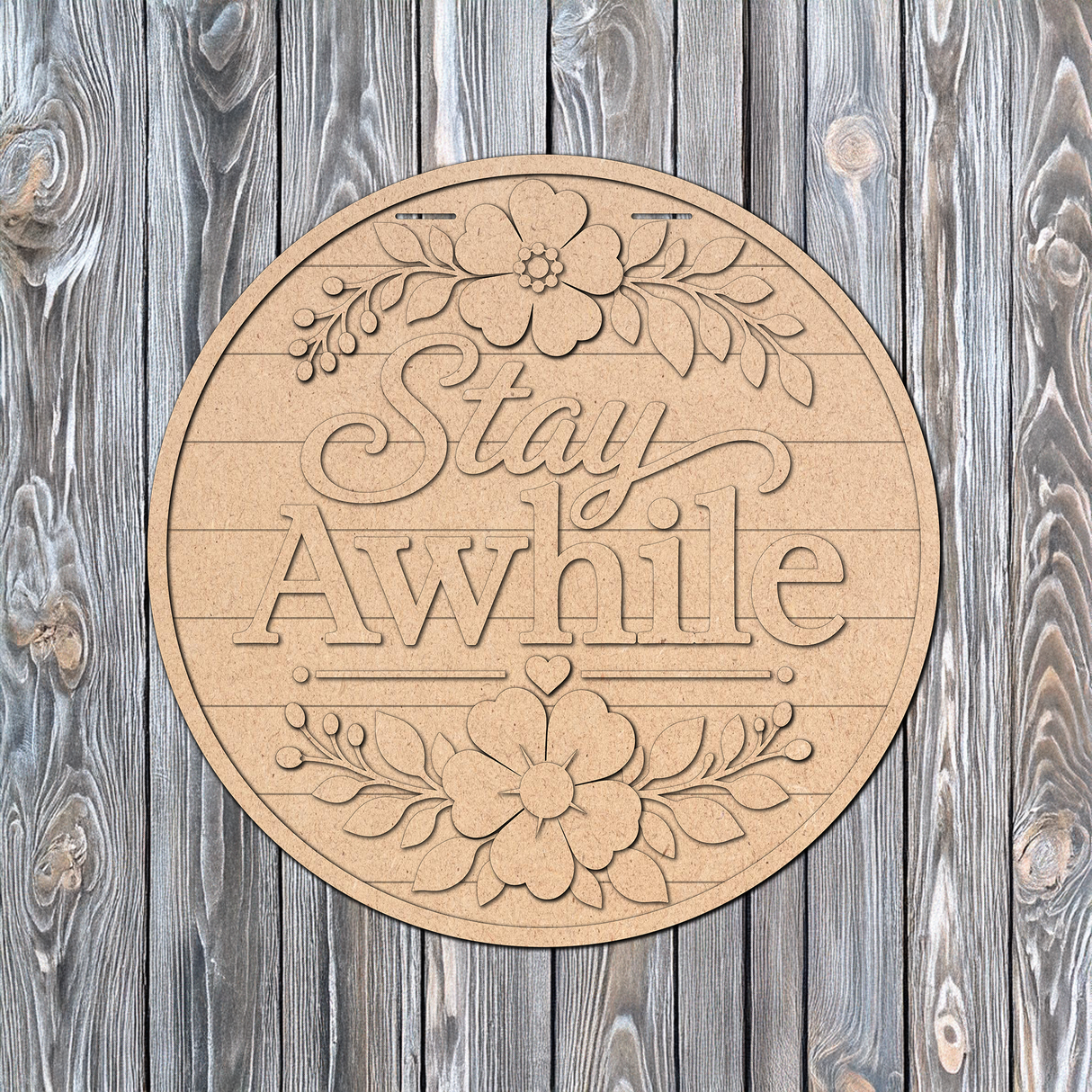 Stay Awhile Door Hanger - DIY Unfinished Kit - Lvl 2