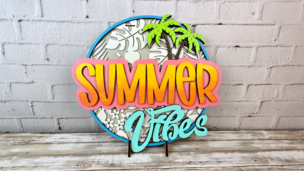 Summer Vibes Tropical Pattern Door Hanger - LEVEL 2