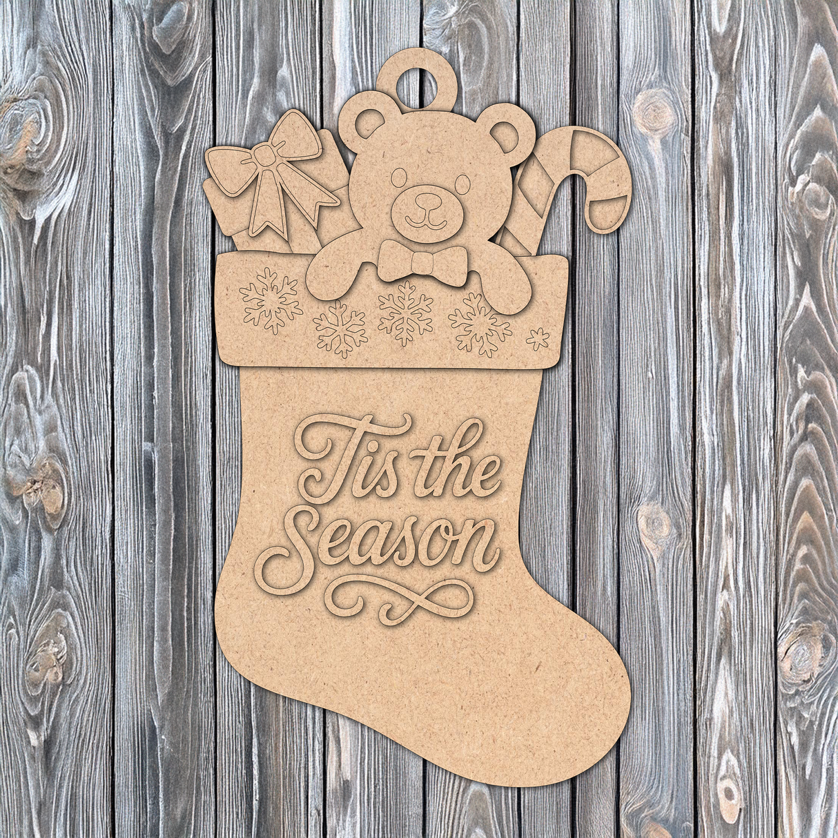 24inch Tis the Season Stocking Door Hanger - DIY Unfinished Kit - Lvl 2