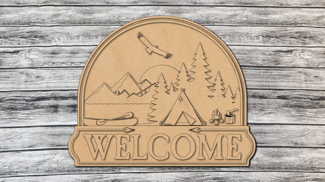 Lake Canoe Camping Door Hanger - Lvl 3