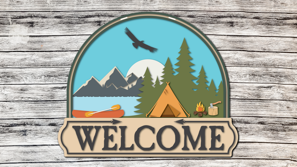 Lake Canoe Camping Door Hanger - Lvl 3