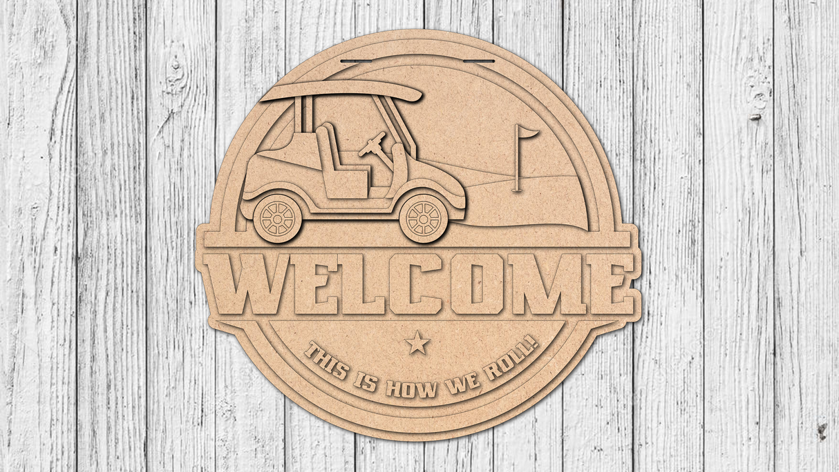 Welcome Golf Cart Door Hanger - Lvl 2