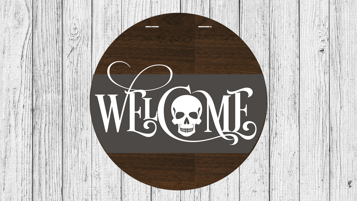 Welcome Skull Door Hanger SVG