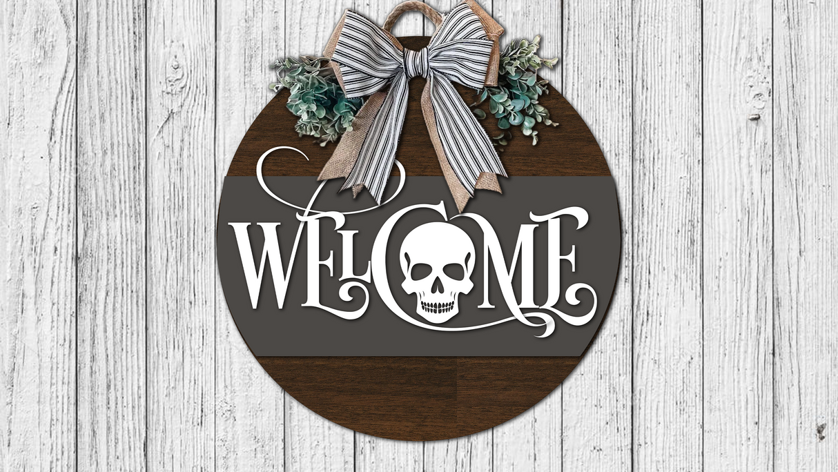 Welcome Skull Door Hanger - LEVEL 1